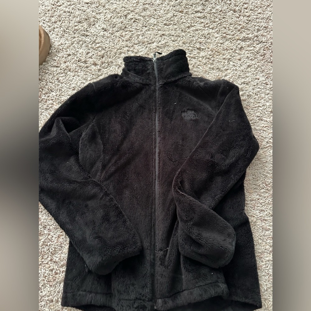 great condition black fuzzy north face women’s jacket